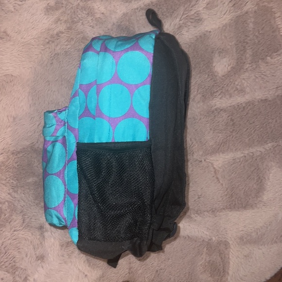 Wildkin purple turquoise blue polka dot backpack 🎒school bookbag zipper pockets - Picture 5 of 11